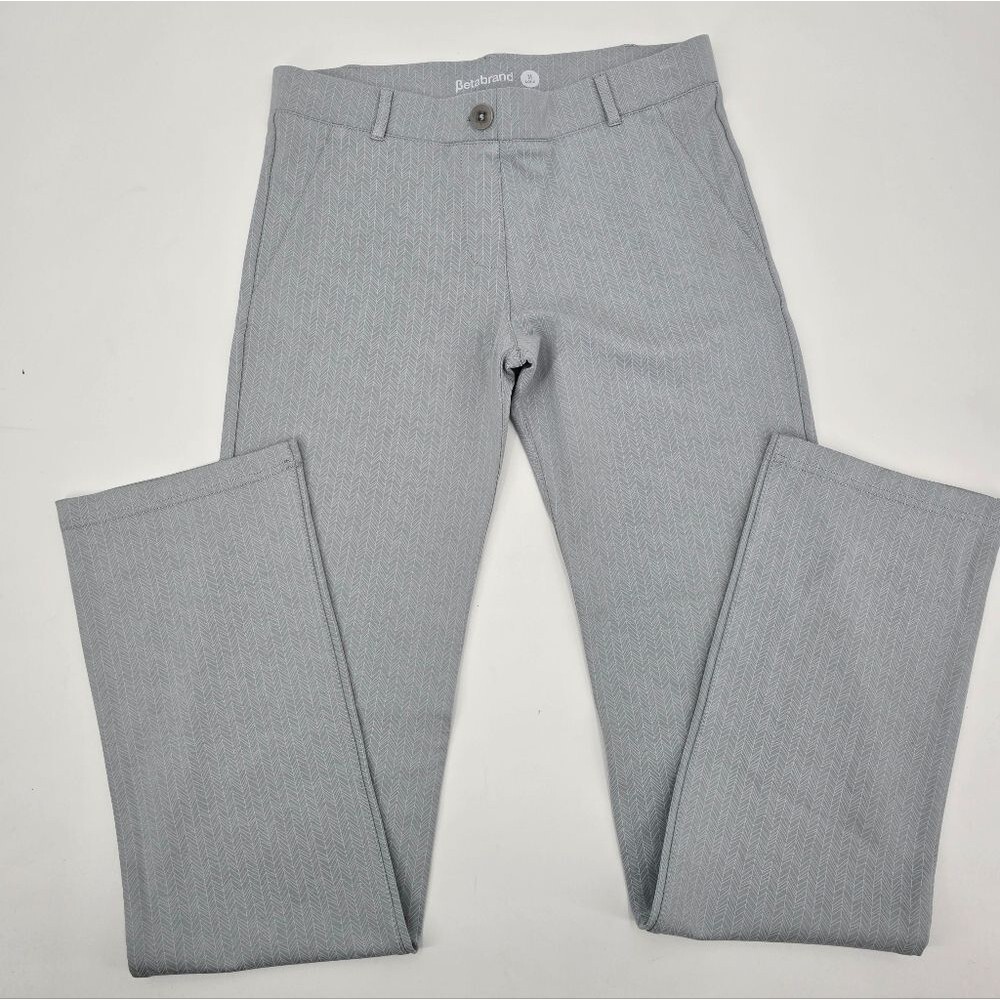 Betabrand Gray Straight-Leg Pants Size M Long - Picture 2 of 6